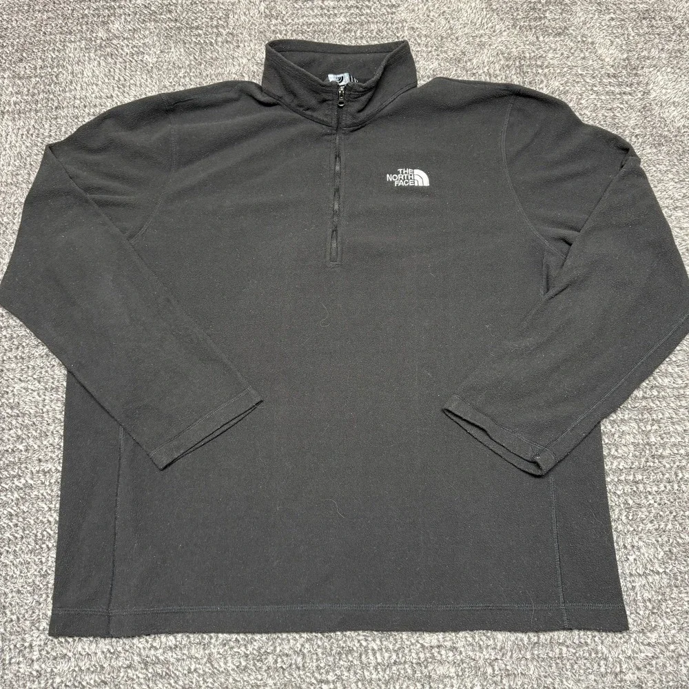 The North Face Mens‎ Quarter Zip Pullover Fleece XL Black Polyester Regular